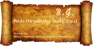 Medzihradszky Györgyi névjegykártya