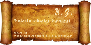 Medzihradszky Györgyi névjegykártya